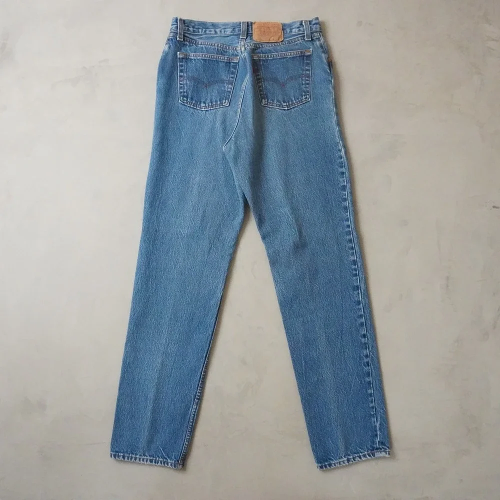 Vintage Levis 501 Jeans 30x32 90s Blue Straight Leg USA Made Button Fly Denim